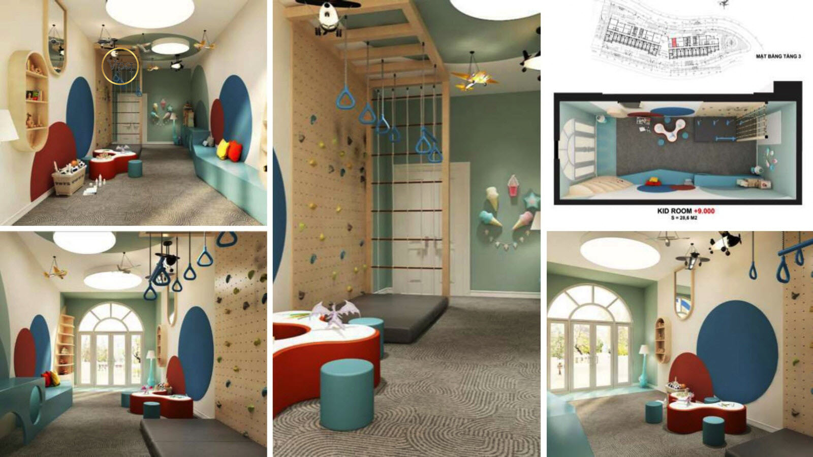 Kid room 28,6m2 tại tầng 3